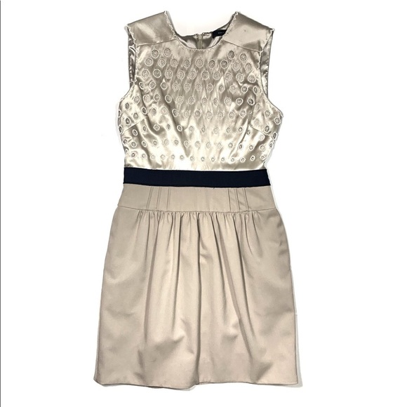 BCBGMaxAzria Cocktail Dress Taupe and Navy - Picture 1 of 7